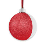 Palla di Natale Photo Snow Flake Big Red Glitter