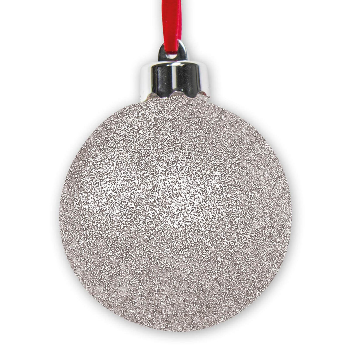 Palla di Natale Photo Snow Flake Silver Glitter