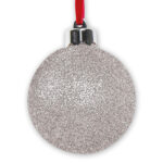 Palla di Natale Photo Snow Flake Silver Glitter